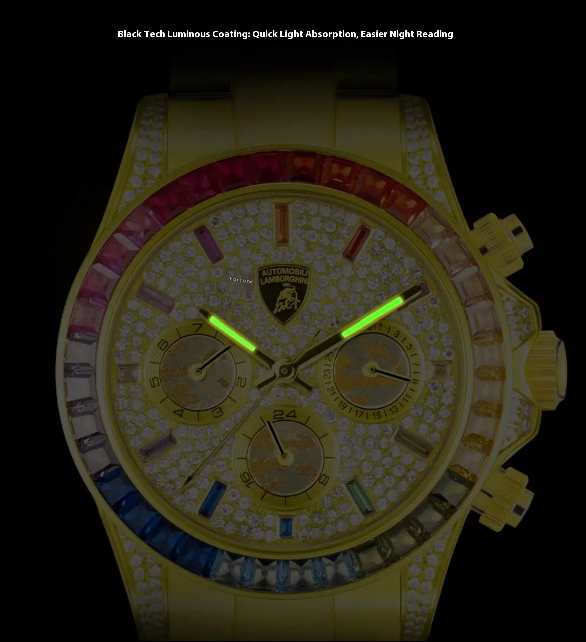 Lamborghini Golden Watch with Luxury gift Box