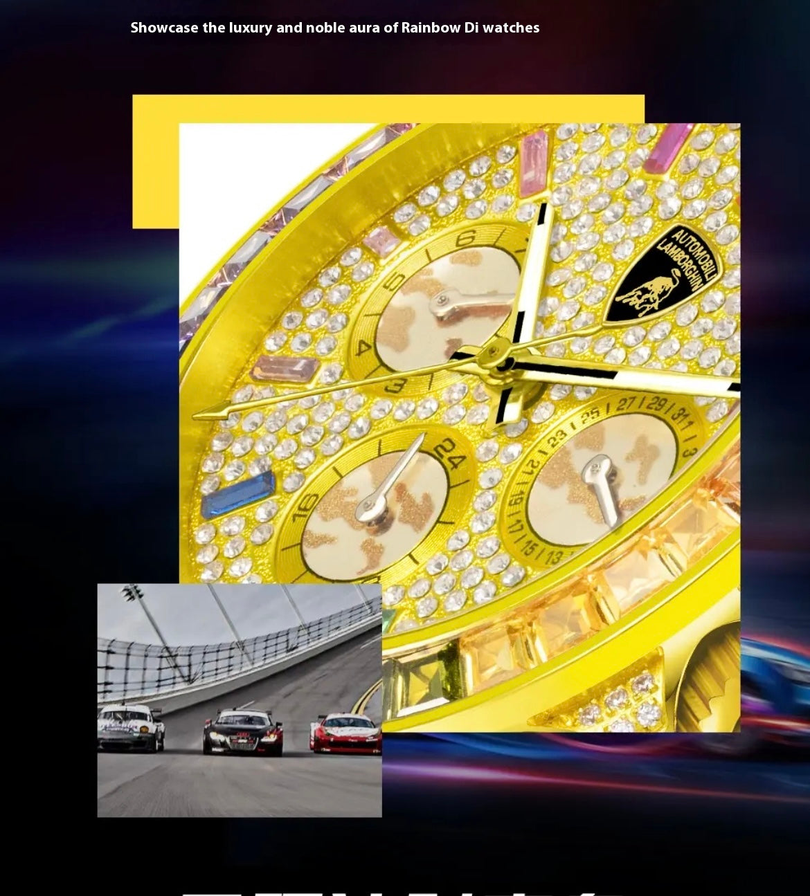 Lamborghini Golden Watch with Luxury gift Box