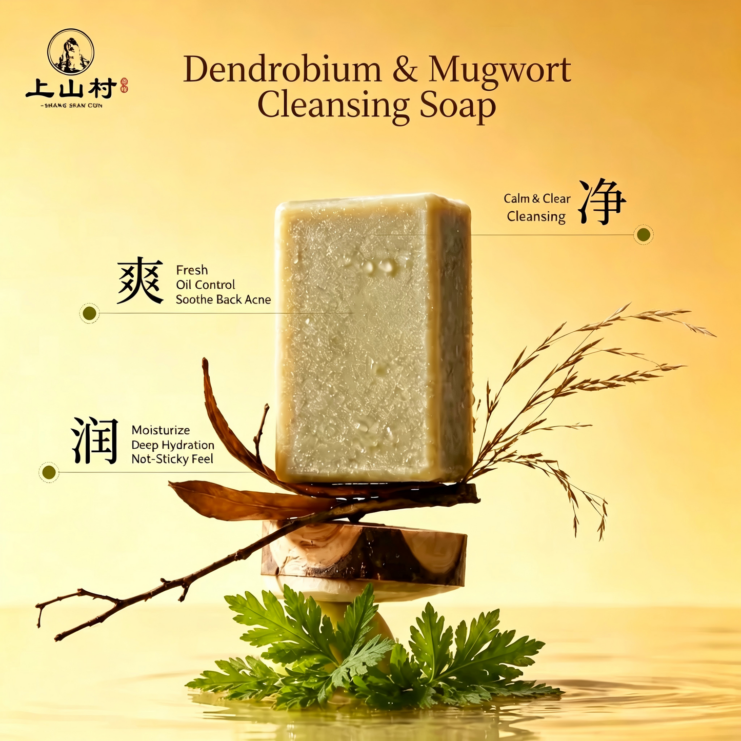 Dendrobium & Mugwort Lemongrass Handmade Soap Dendrobium & Mugwort Lemongrass Handmade Soap