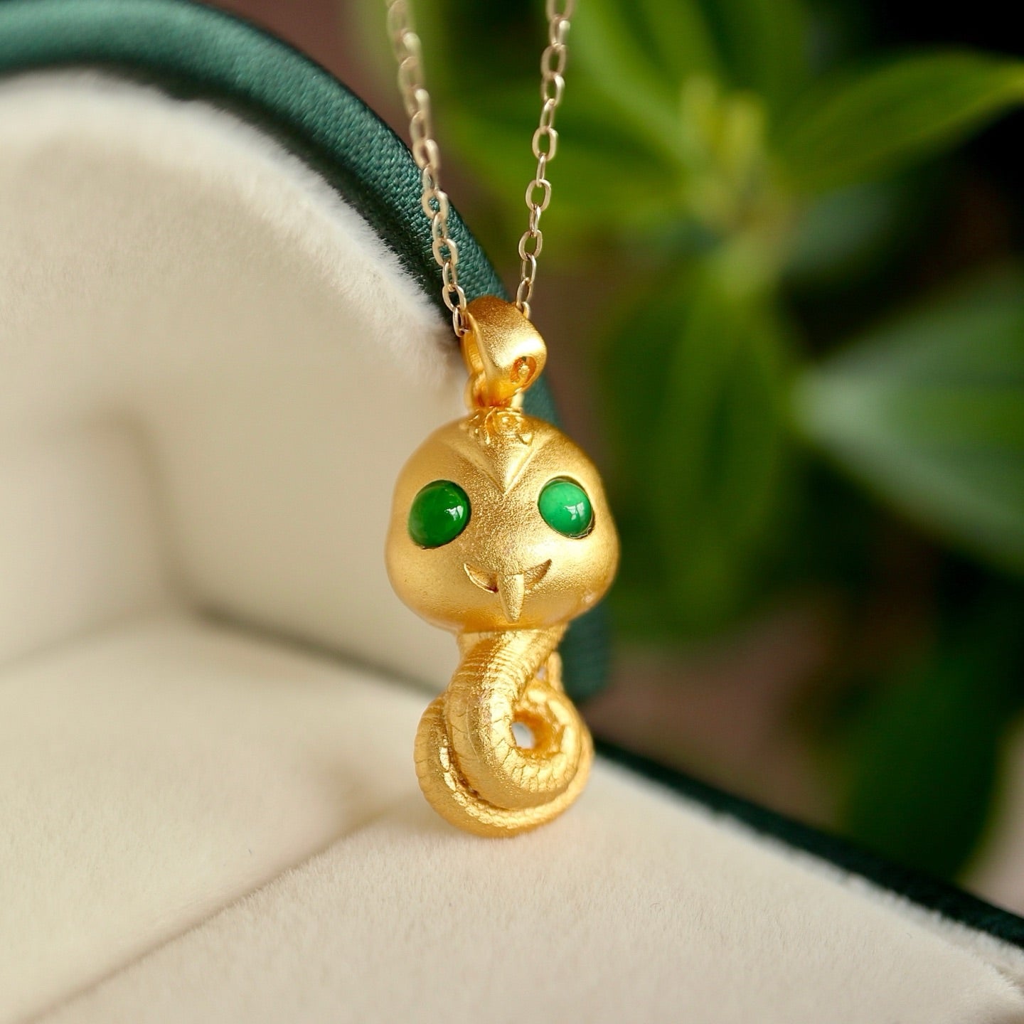 18K gold plated sterling silver 925 snake shape necklace