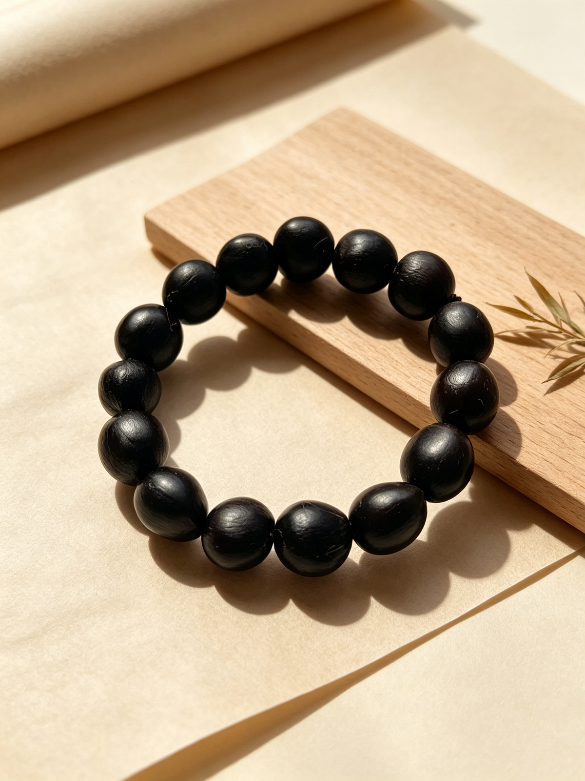 Zero wasted Natural Soapnut Seed Bracelet  Pure Handcrafted Oriental Zen Texture