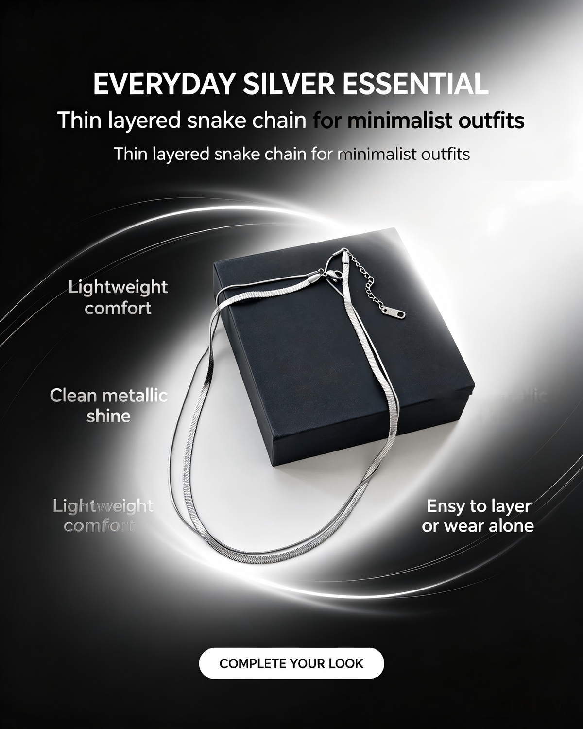 Double Layer Snake Bone Titanium Steel Necklace