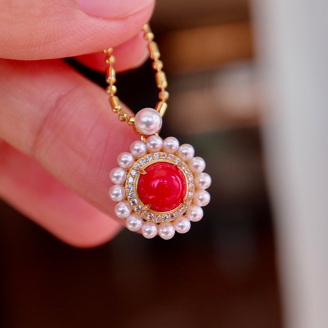 Hot-Selling Natural Red Coral Pendant( Necklace）