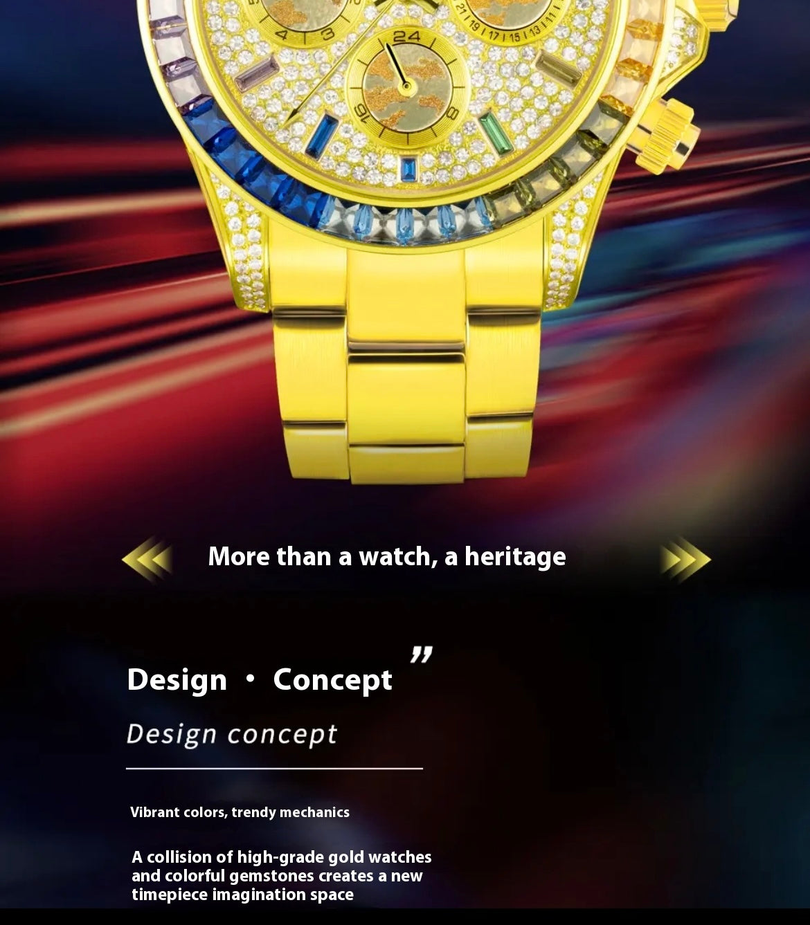Lamborghini Golden Watch with Luxury gift Box