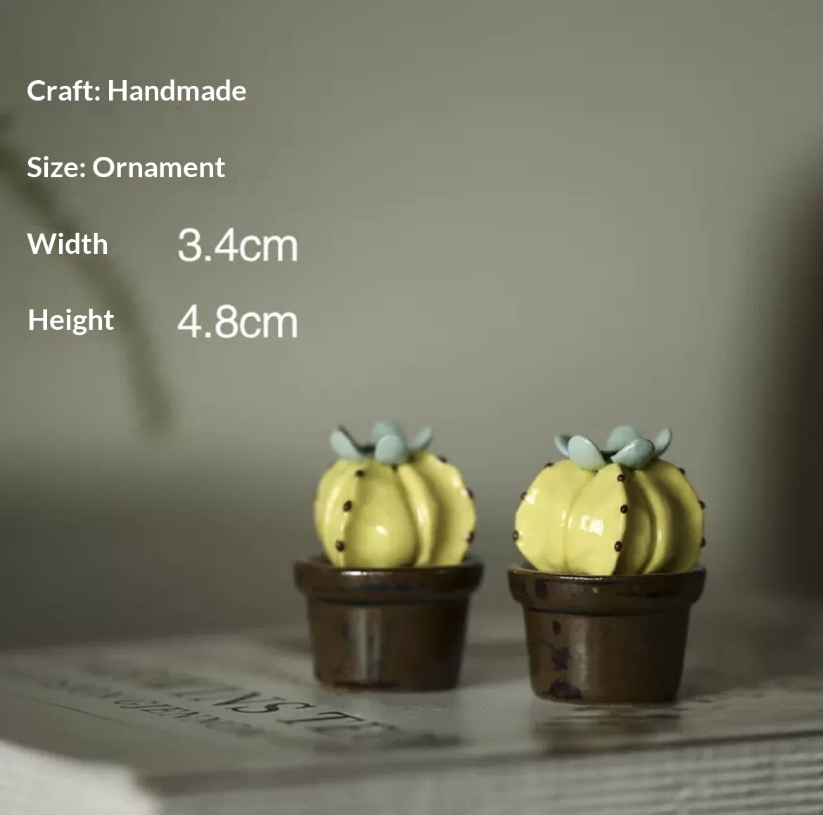 Handmade ceramic imitation succulent cactus potted plants, office computer desk decorations, creative car trinkets