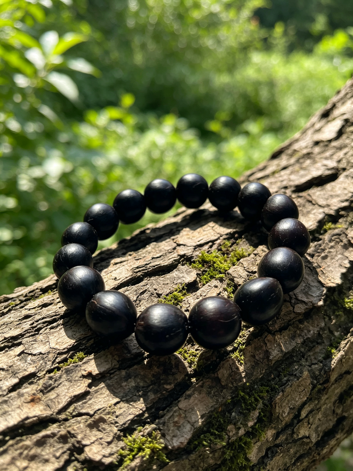 Zero wasted Natural Soapnut Seed Bracelet  Pure Handcrafted Oriental Zen Texture