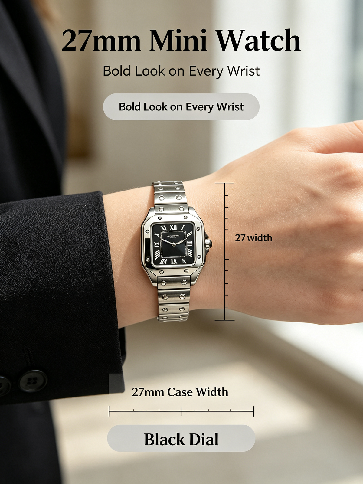 Santos Quartz Mini 27mm | Unisex Vintage Square Wristwatch