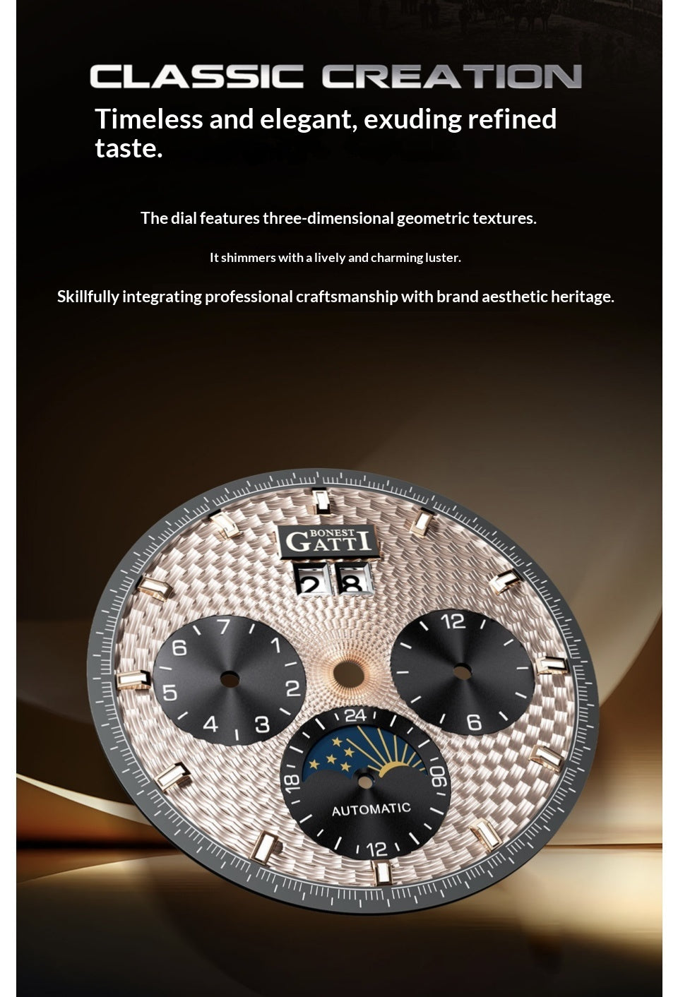 New pubilshed BONEST GATTI watch for man with Luxury gift Box