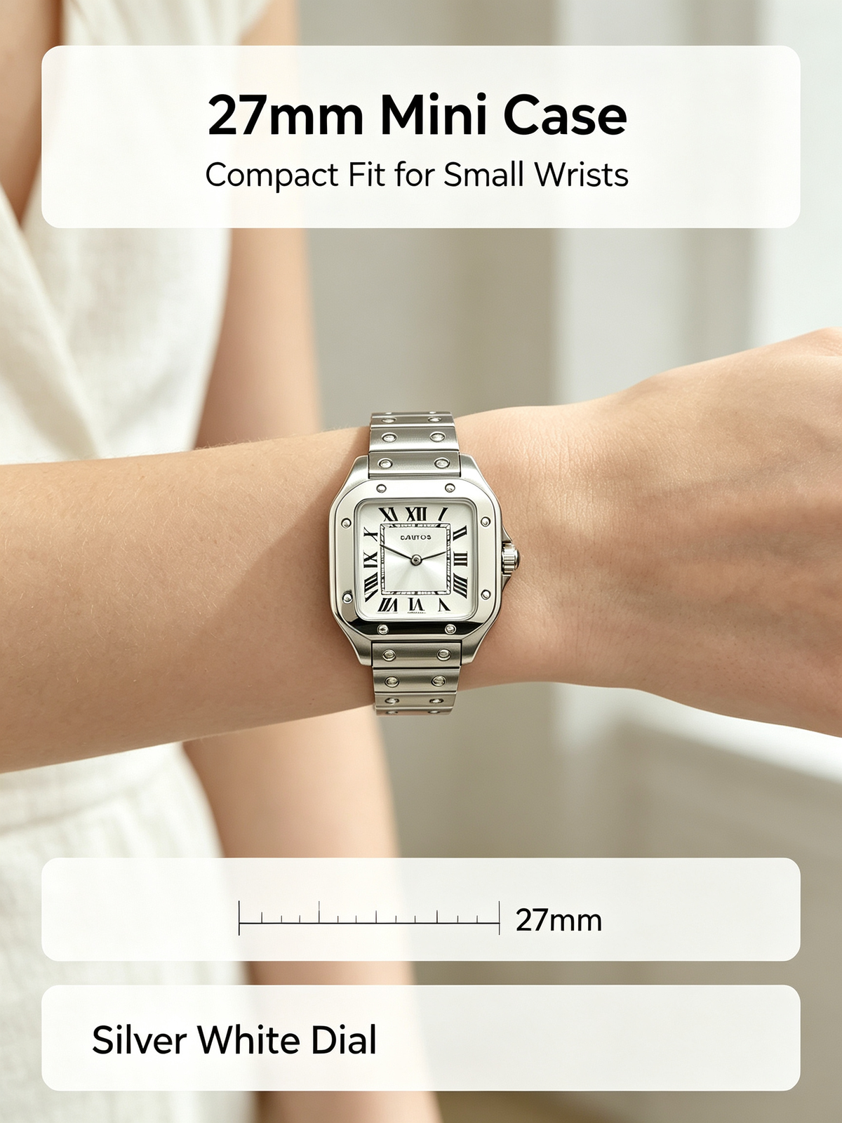 Santos Quartz Mini 27mm | Unisex Vintage Square Wristwatch