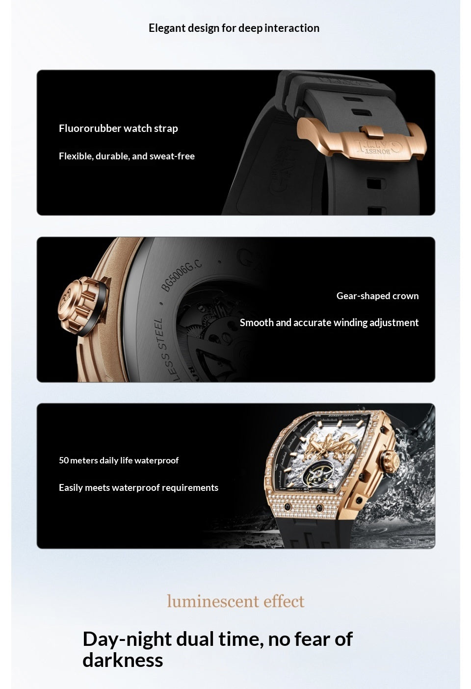 New pubilshed BONEST GATTI watch for man with Luxury gift Box