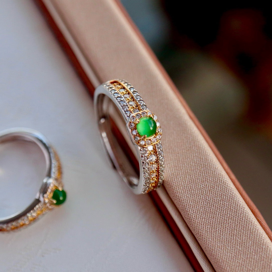 Natural Chrysoprasus Ring Luxury Band