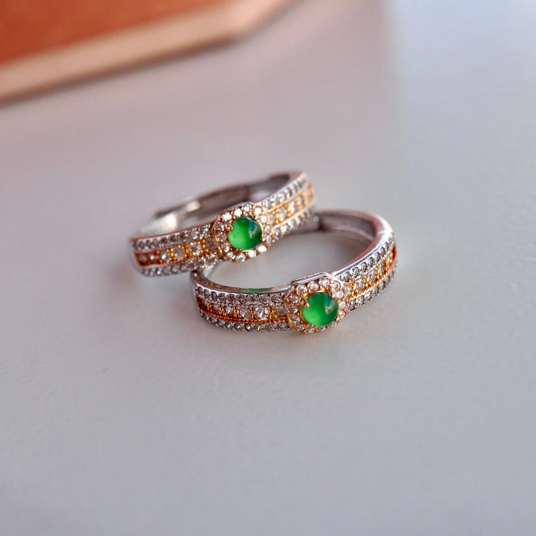 Natural Chrysoprasus Ring Luxury Band