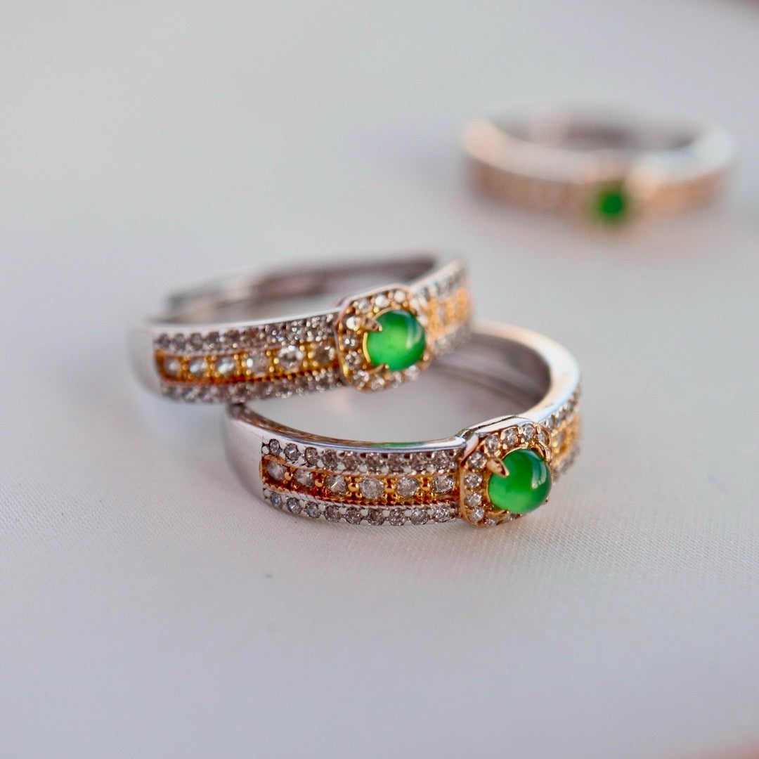 Natural Chrysoprasus Ring Luxury Band
