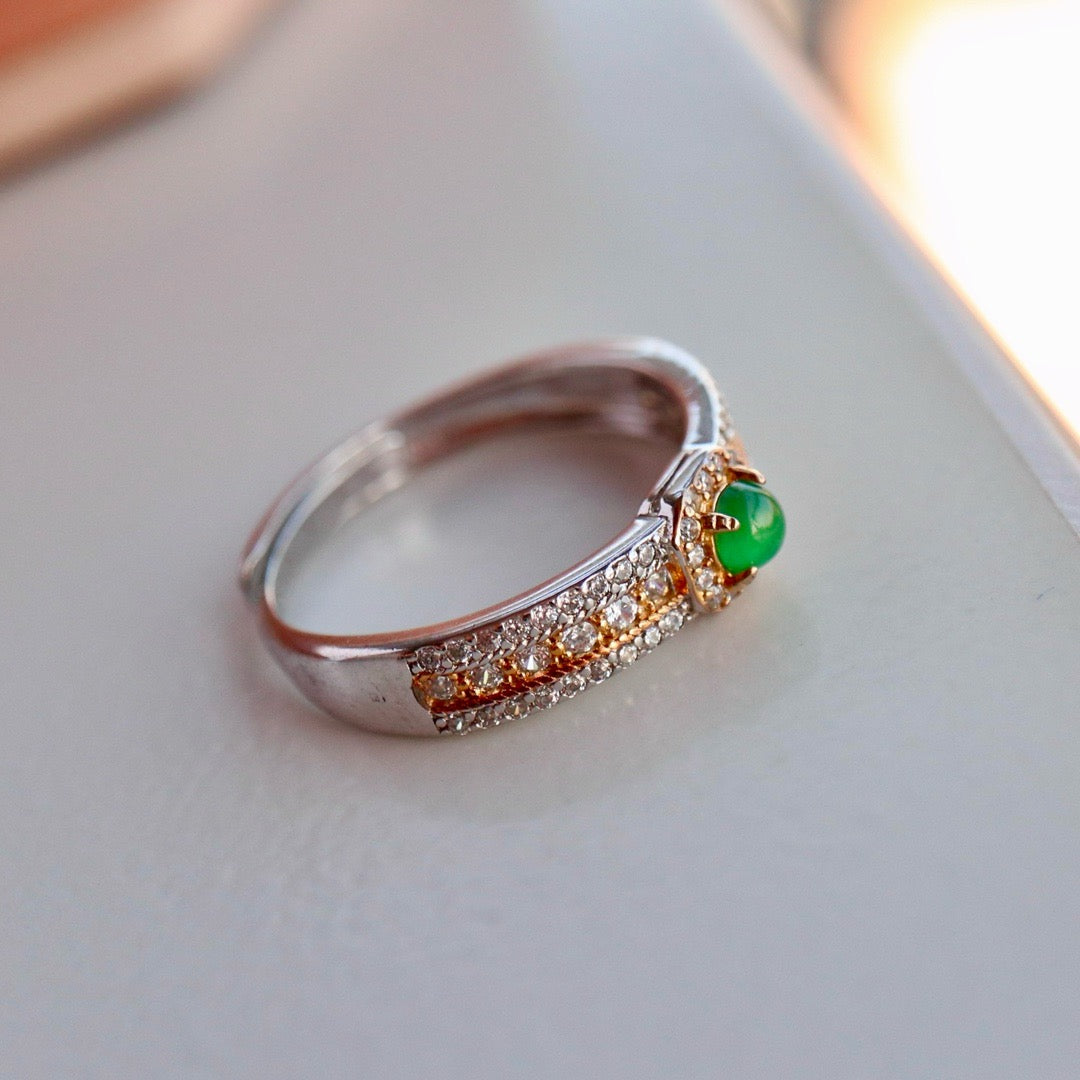 Natural Chrysoprasus Ring Luxury Band
