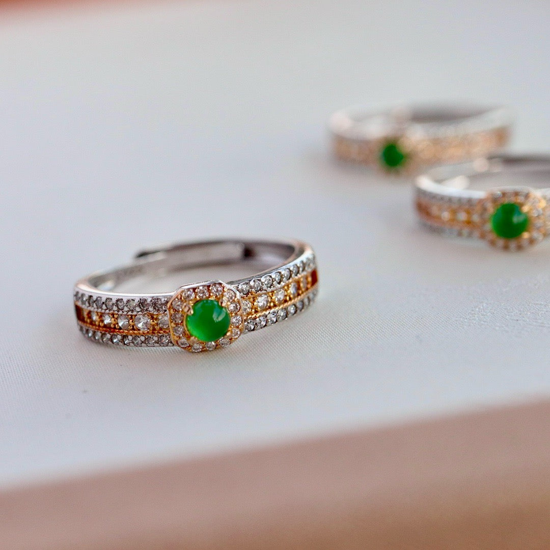 Natural Chrysoprasus Ring Luxury Band