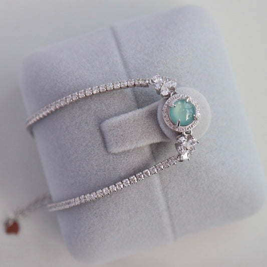 Natural Tiffany Blue Chrysoprasus Bracelet
