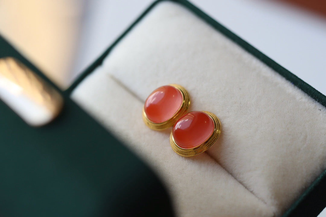 Natural Southern Red Agate Earrings