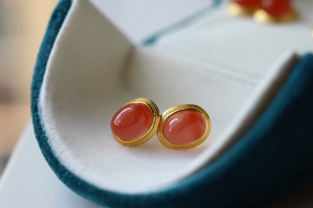 Natural Southern Red Agate Earrings