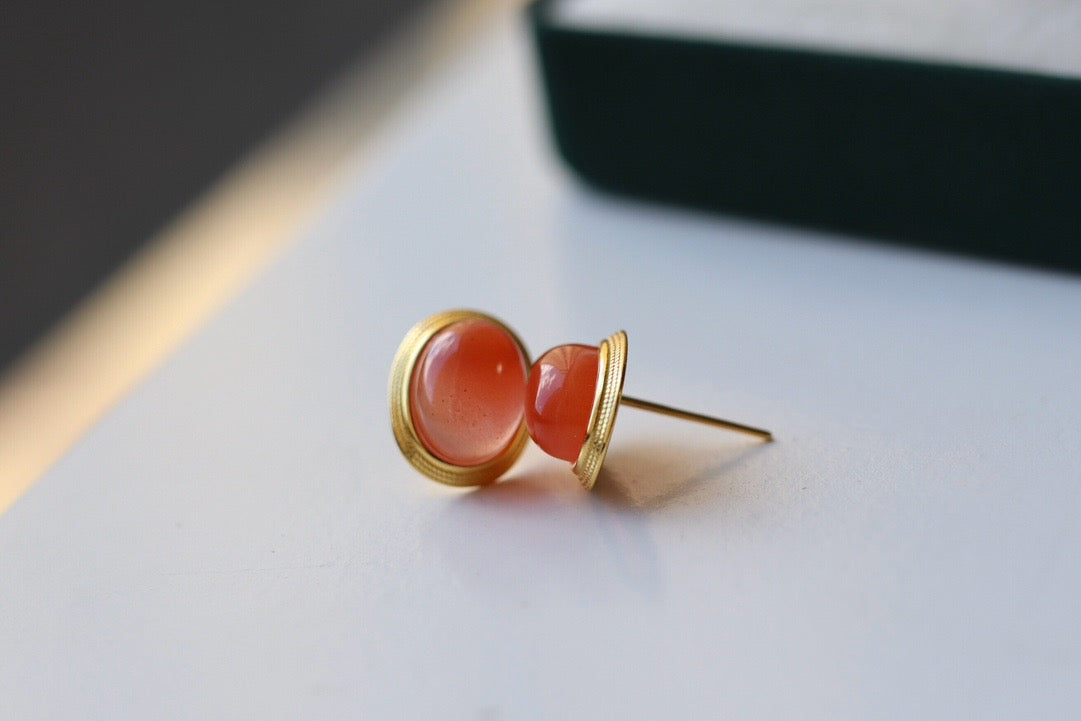 Natural Southern Red Agate Earrings