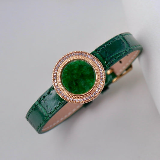 Two function watch shape natural Chrysoprasus bracelet