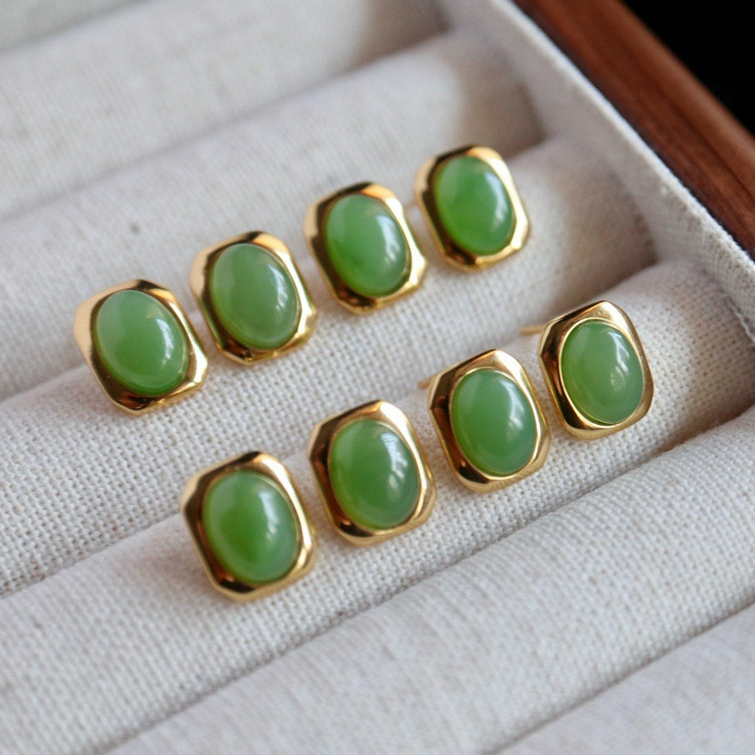 Natural Chrysoprasus Earrings