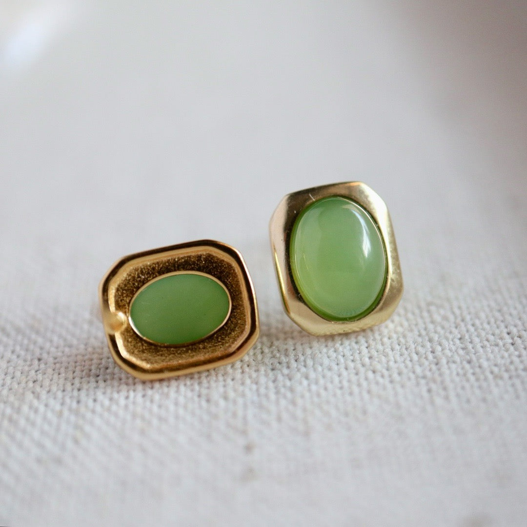 Natural Chrysoprasus Earrings