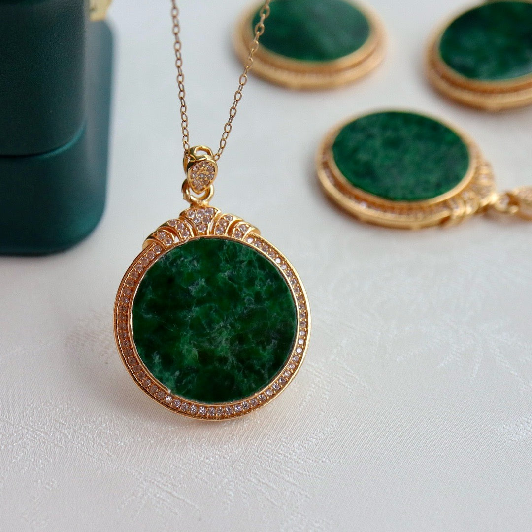 Natural Special Textures Chrysoprasus necklace