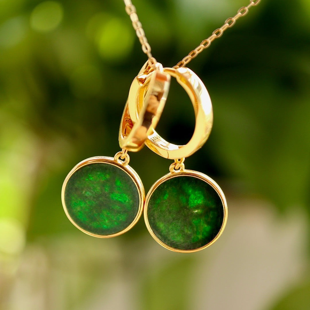 Natural textures nature Chrysoprasus earrings