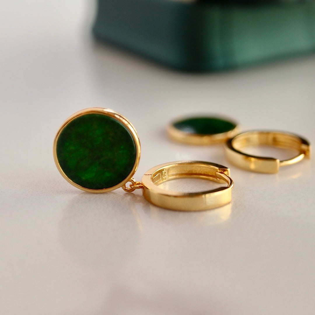 Natural textures nature Chrysoprasus earrings