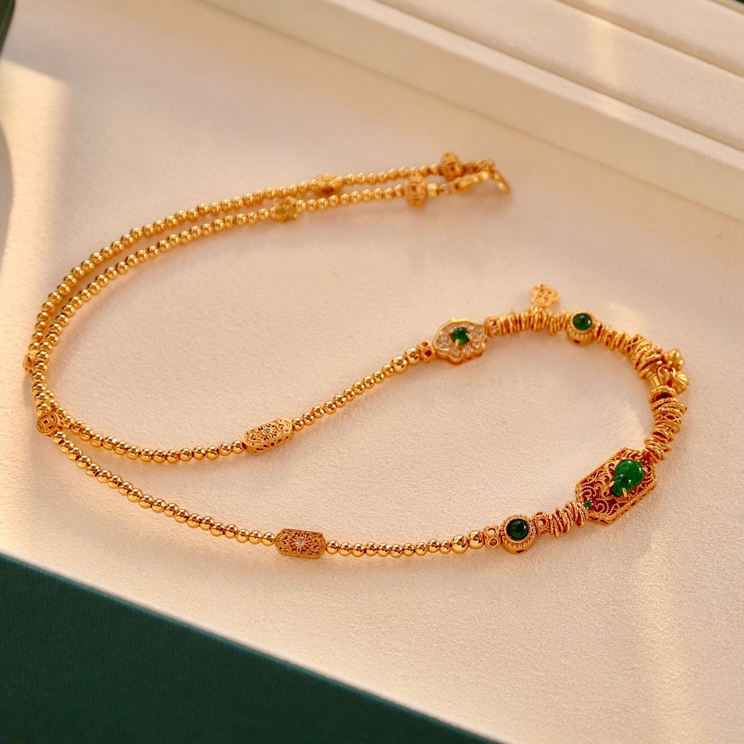 Natural Chrysoprasus necklace with minority design