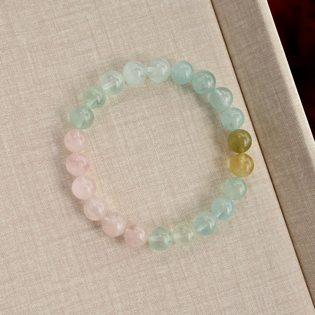 Natural morganite bracelet with natural mixing surgery colors