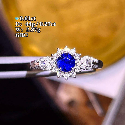 Natural Vivid Blue Sapphire Ring with (only 1 piece)
