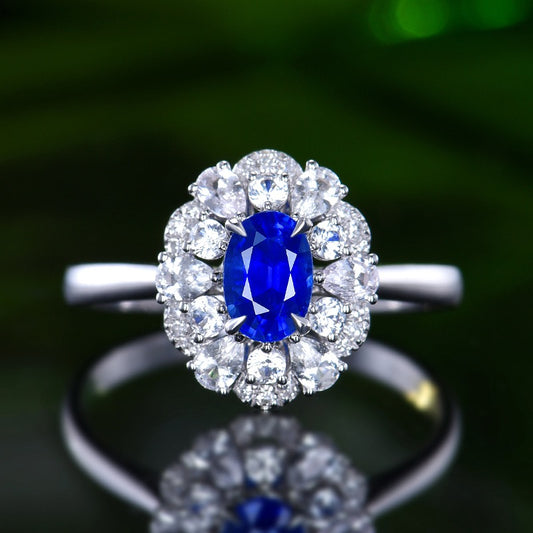 Natural sapphire ring with Oval shape