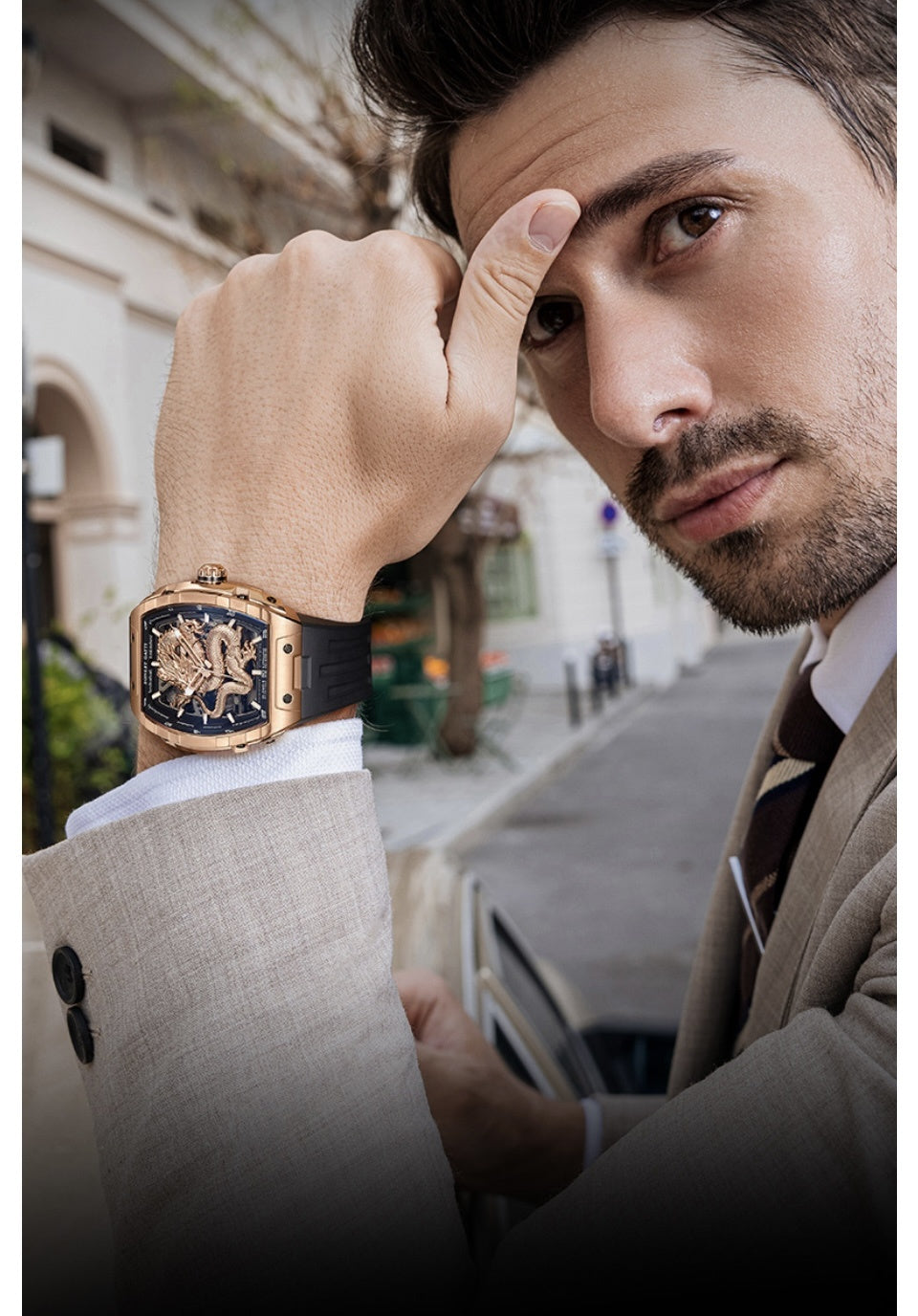 Bonest Gatti Dragon Dial Design  Mechanical engineering Fashion and Luxury watch for Man