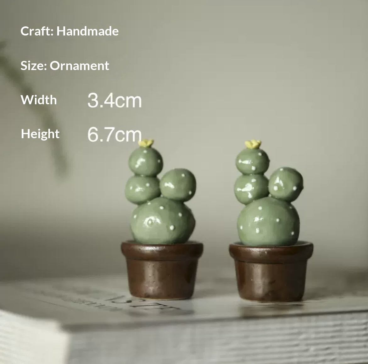 Handmade ceramic imitation succulent cactus potted plants, office computer desk decorations, creative car trinkets