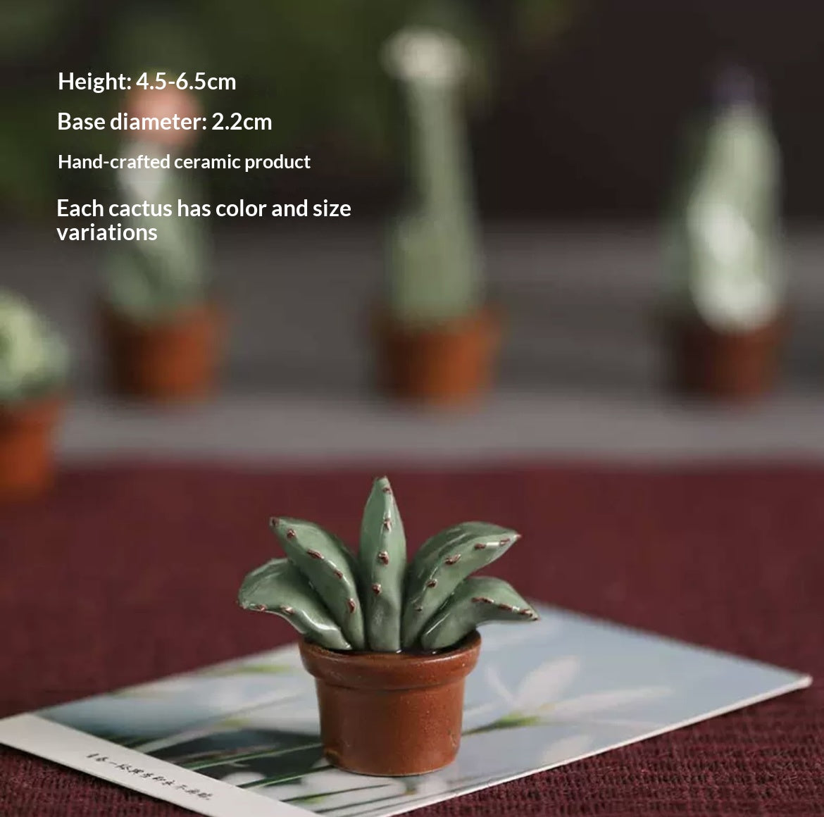 Handmade ceramic imitation succulent cactus potted plants, office computer desk decorations, creative car trinkets