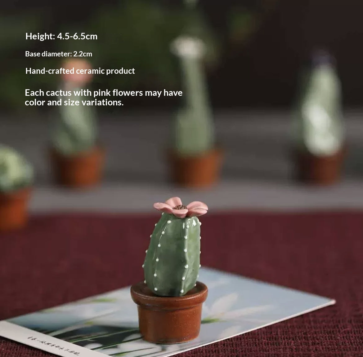 Handmade ceramic imitation succulent cactus potted plants, office computer desk decorations, creative car trinkets