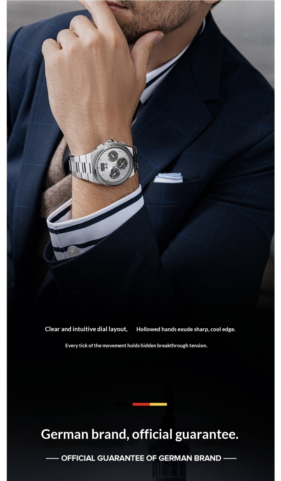 BONEST GATTI Business formality fashion stylish watch for men with gift box