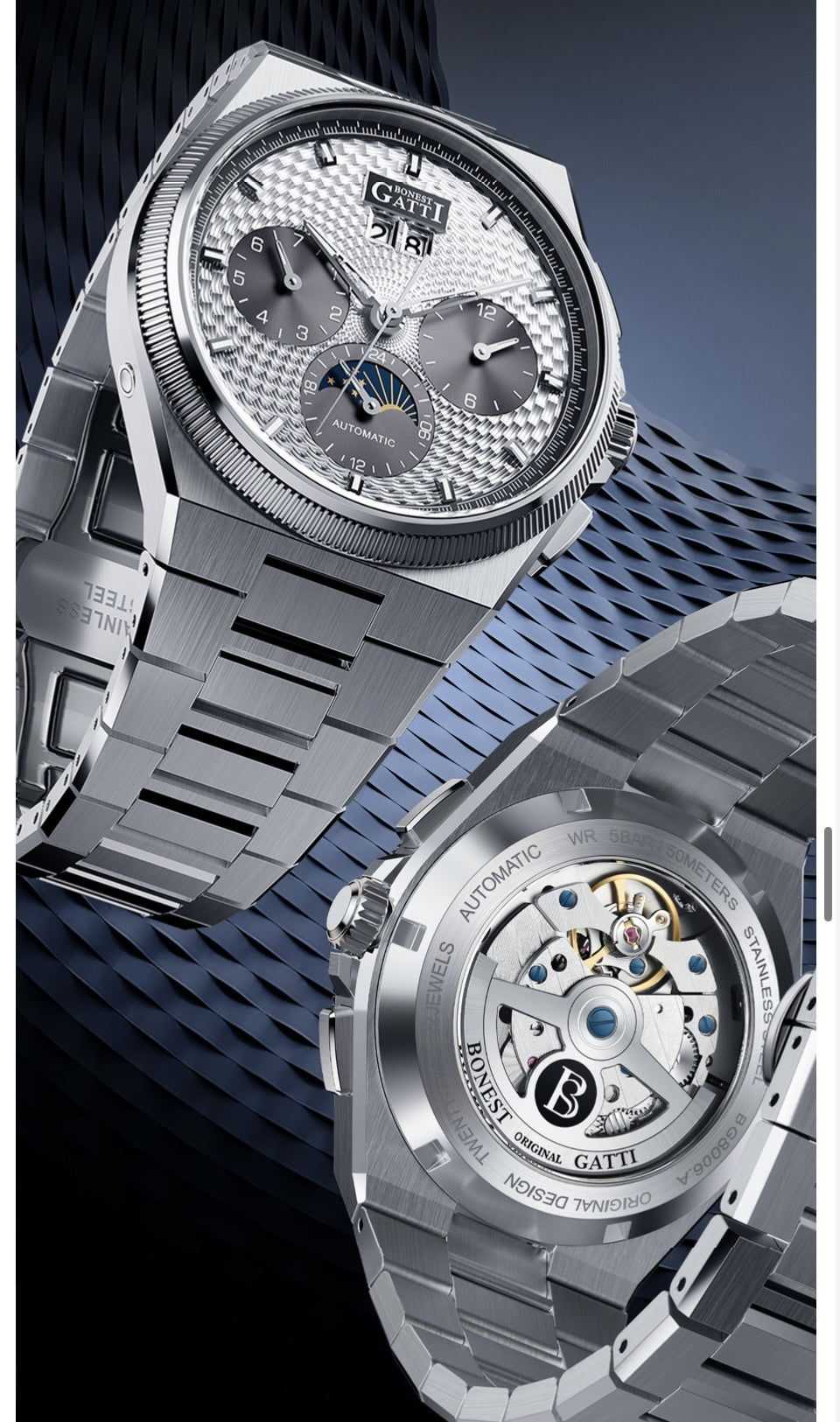 BONEST GATTI Business formality fashion stylish watch for men with gift box