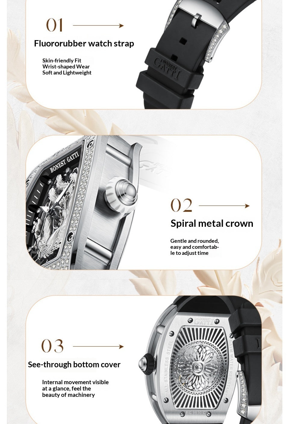 New Pubilshed Design Bonest Gatti Brand fashion watch for Lady