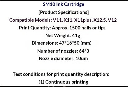 A set of nail oils for Ai nail beauty machine(included one cartridge)