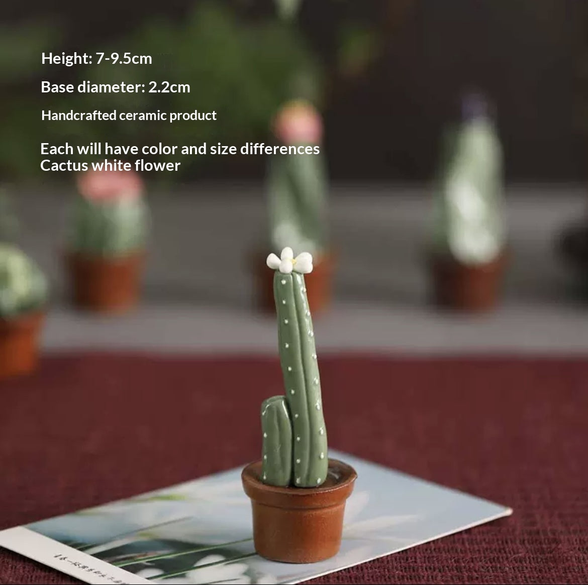 Handmade ceramic imitation succulent cactus potted plants, office computer desk decorations, creative car trinkets