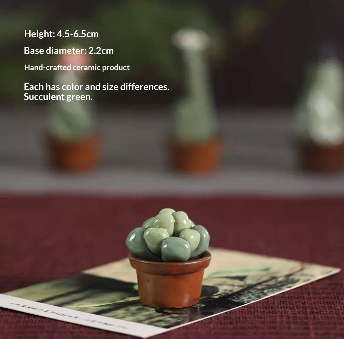 Handmade ceramic imitation succulent cactus potted plants, office computer desk decorations, creative car trinkets