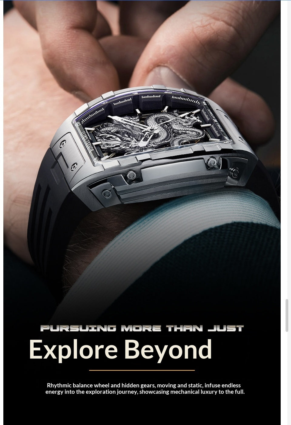 Bonest Gatti Dragon Dial Design  Mechanical engineering Fashion and Luxury watch for Man