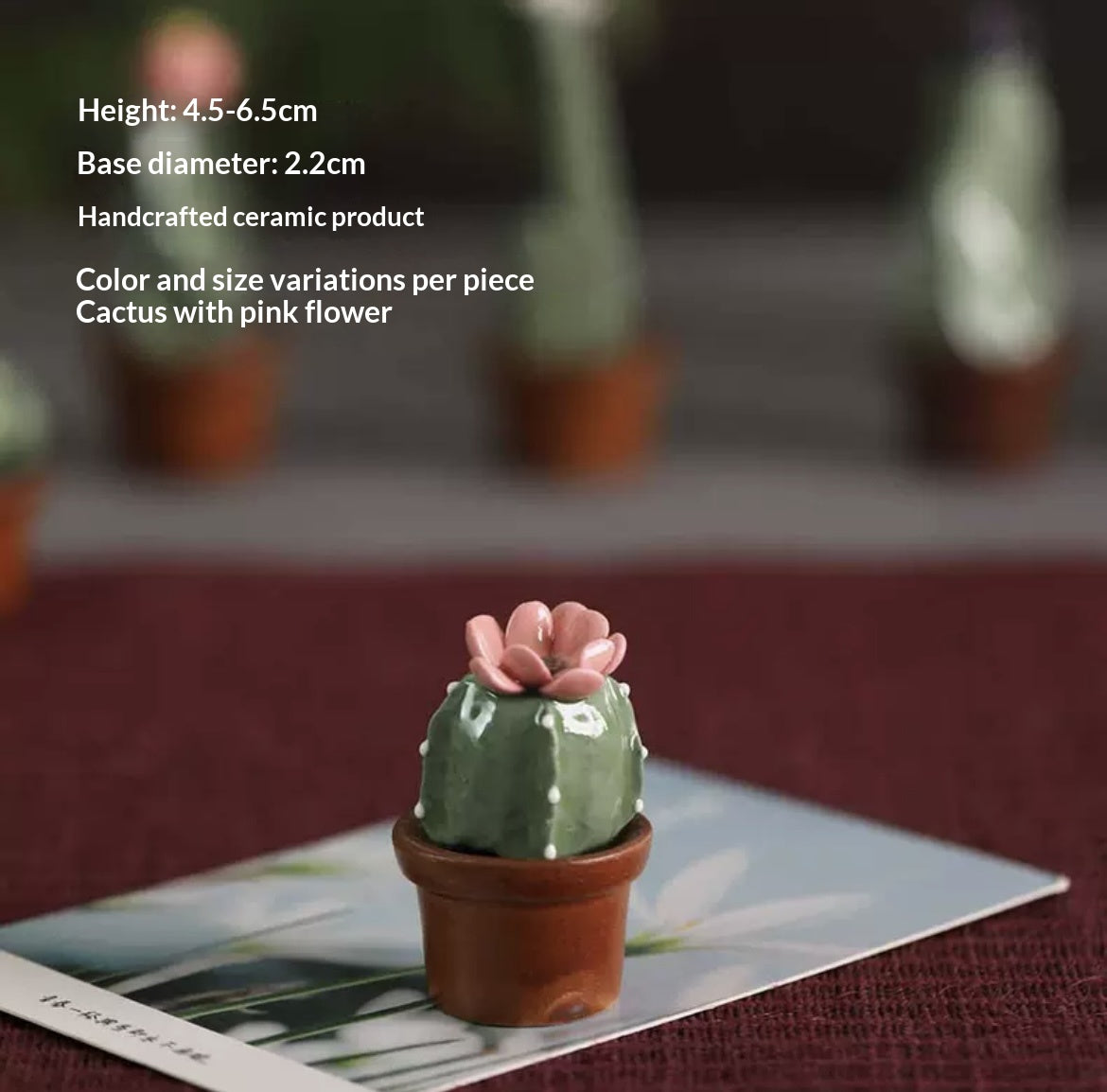 Handmade ceramic imitation succulent cactus potted plants, office computer desk decorations, creative car trinkets