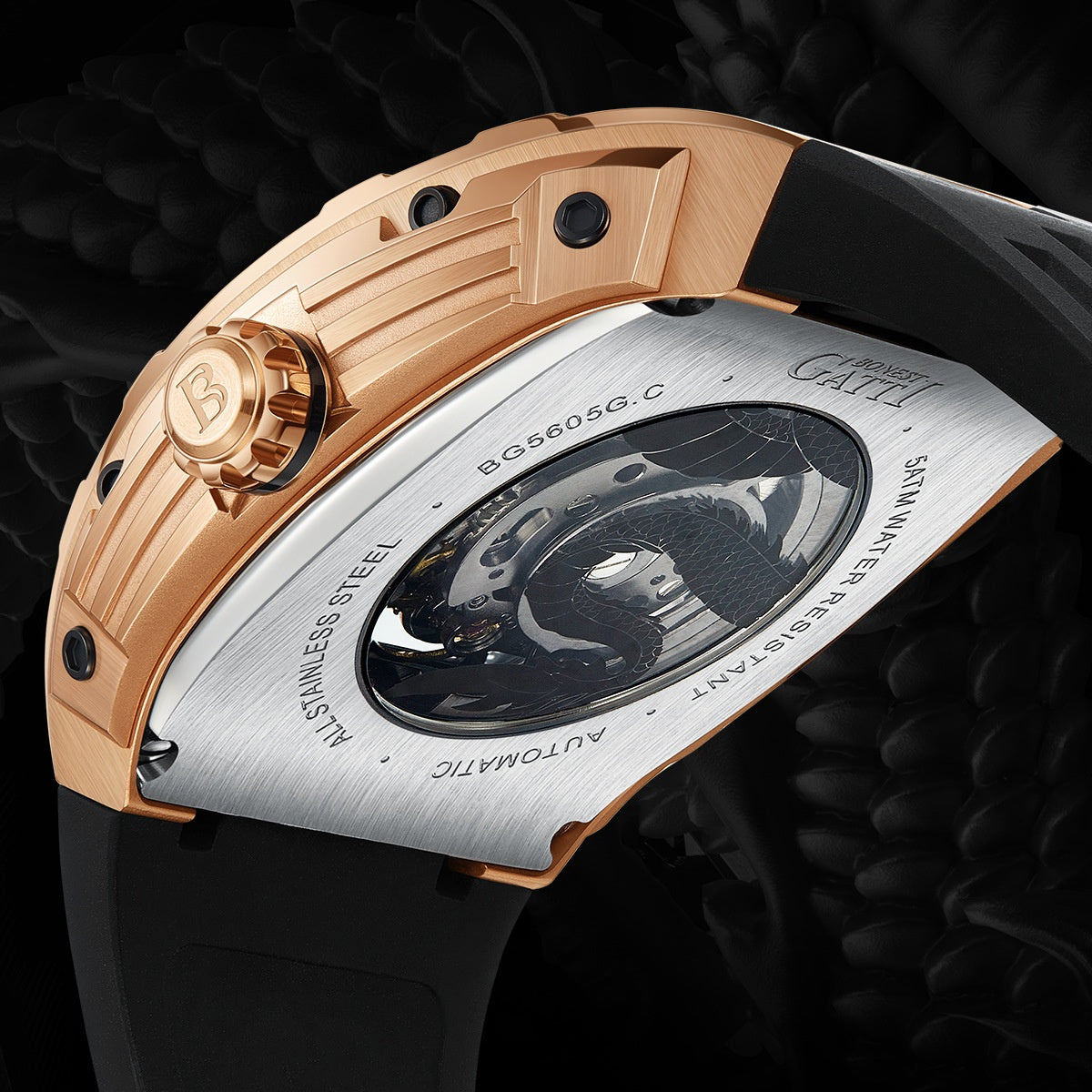 Bonest Gatti Dragon Dial Design  Mechanical engineering Fashion and Luxury watch for Man