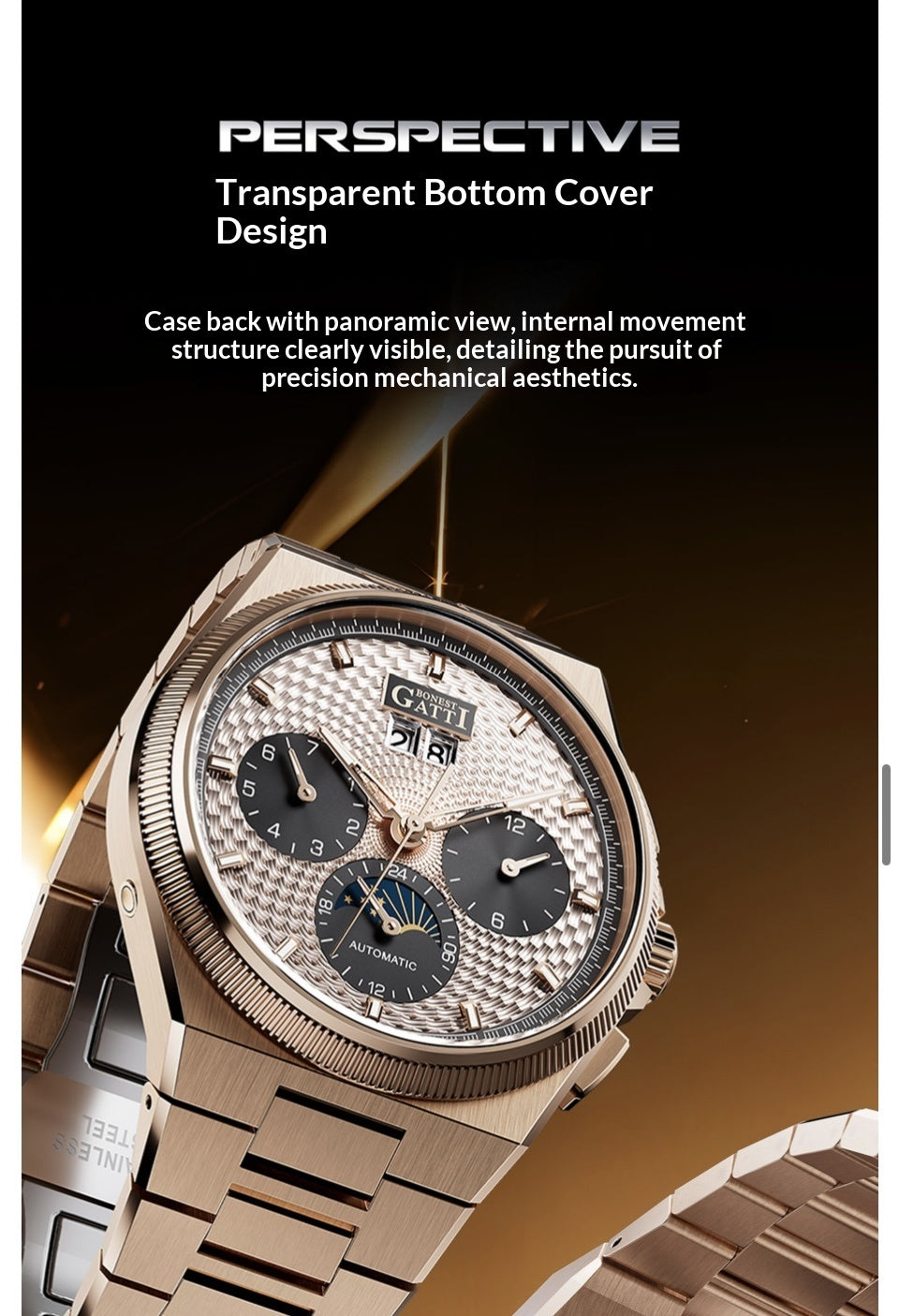BONEST GATTI Business formality fashion stylish watch for men with gift box