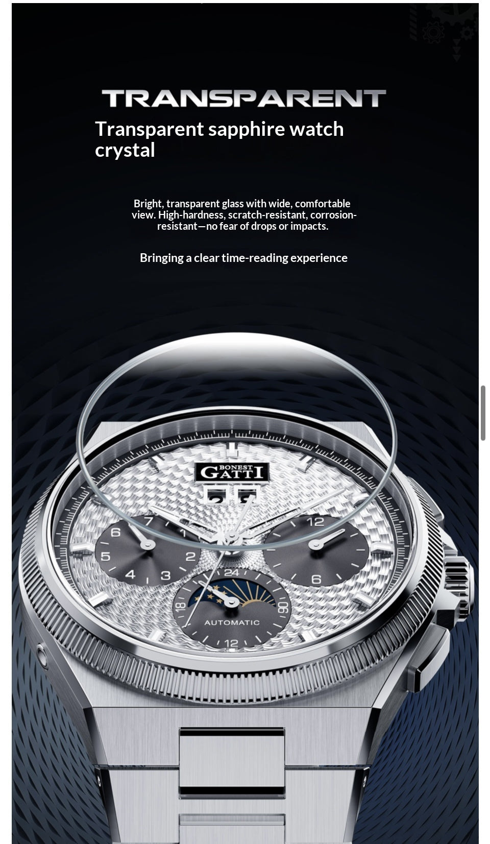 BONEST GATTI Business formality fashion stylish watch for men with gift box