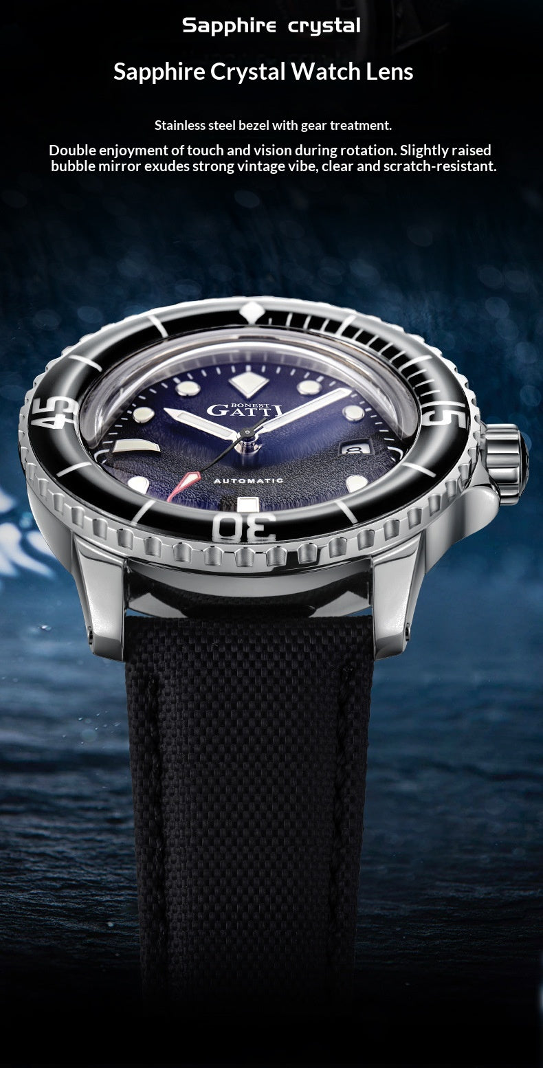 BONEST GATTI professional diving watch with fashion stylish for Men