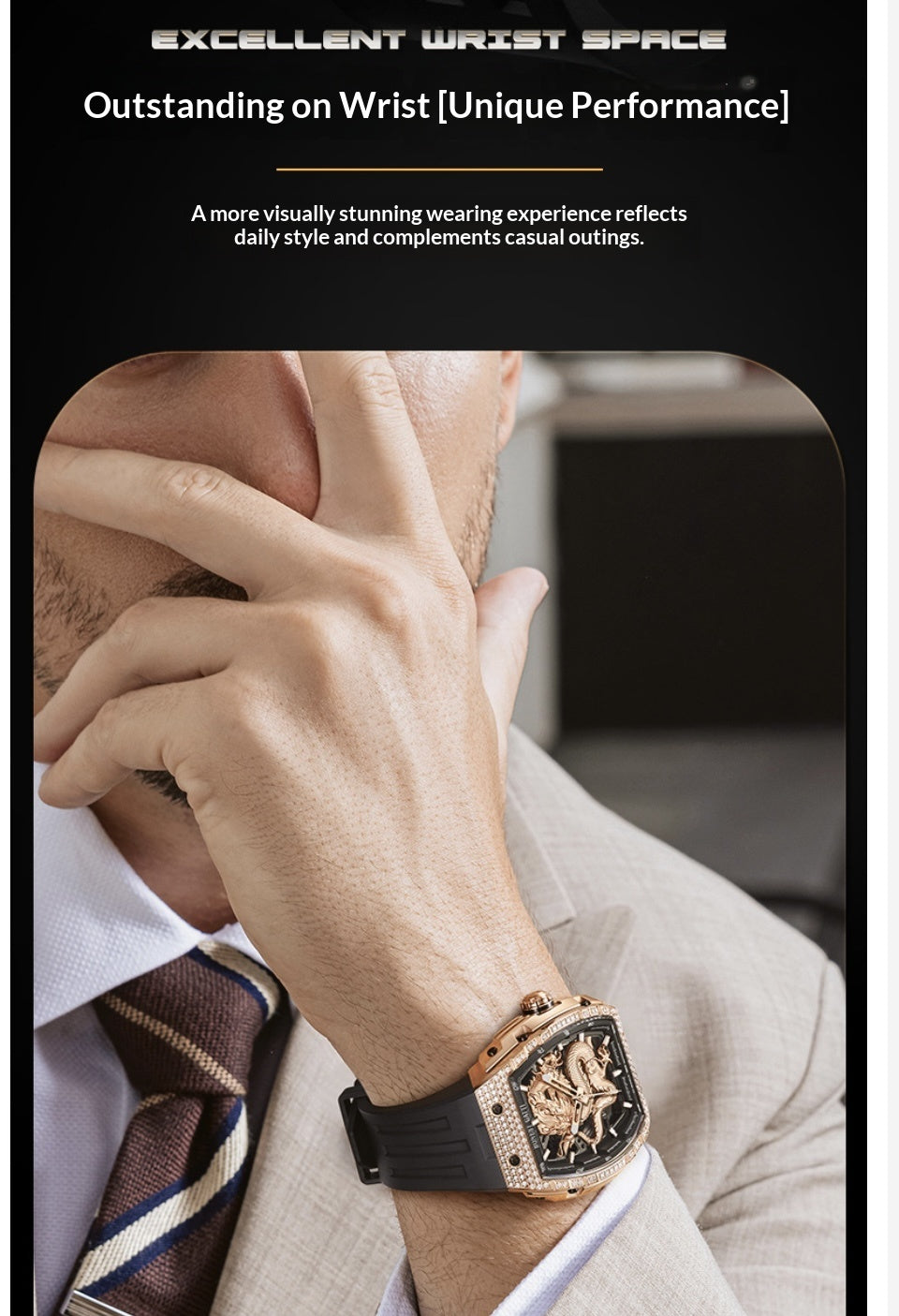 Bonest Gatti Dragon Dial Design  Mechanical engineering Fashion and Luxury watch for Man